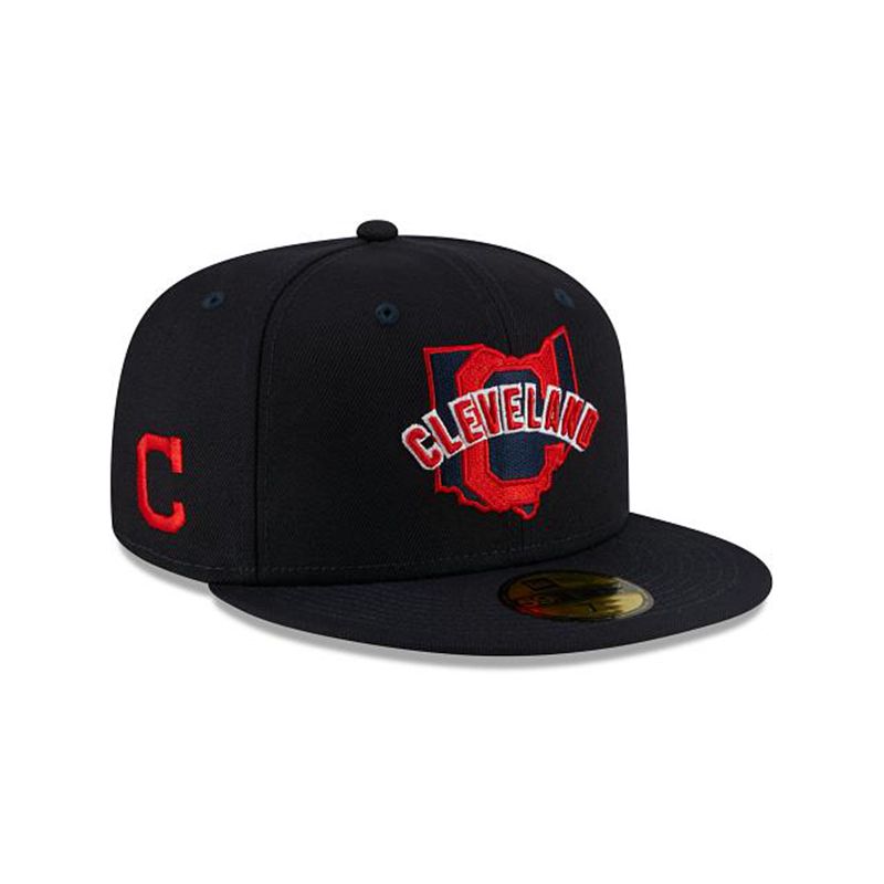 MLB Cleveland Indians Local 59Fifty Fitted (MUN4262) - Blue New Era Caps